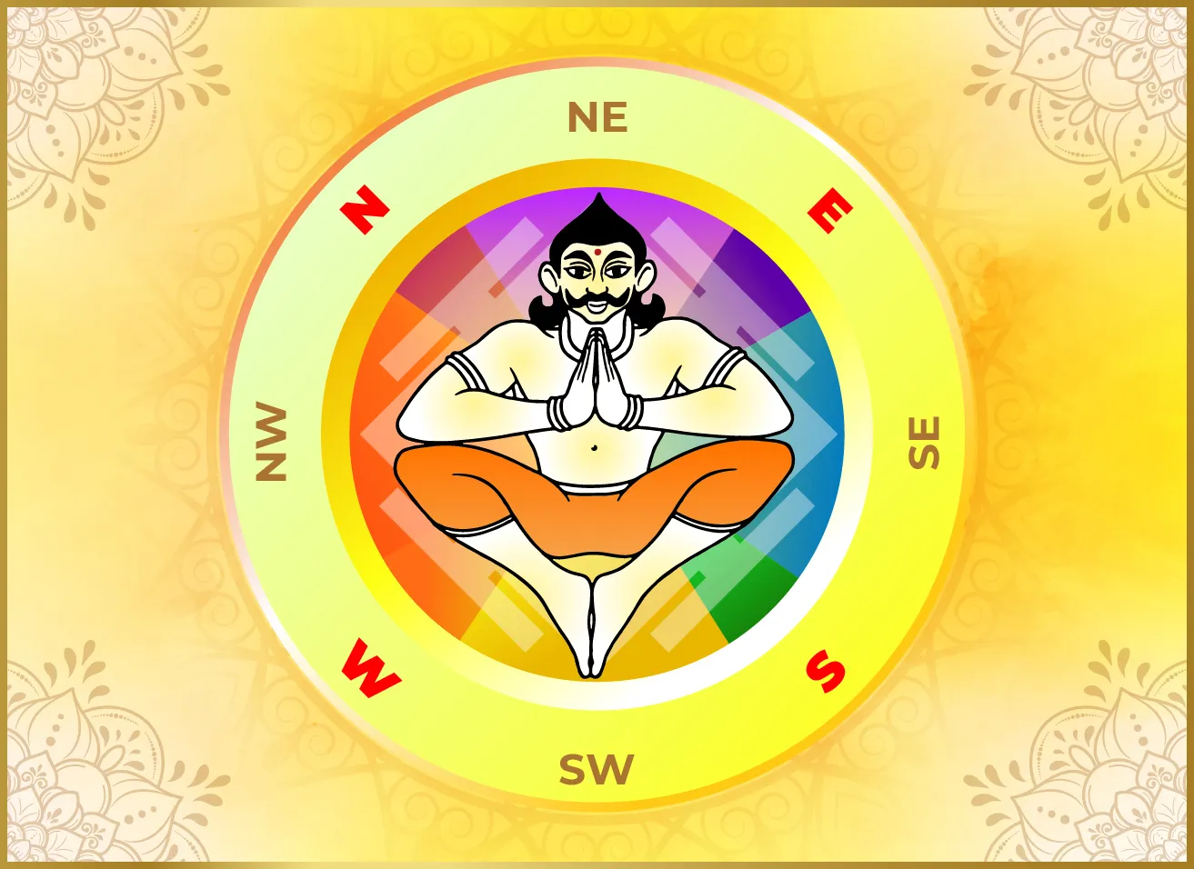 Diagram of Vastu Purush Mandala, symbolizing cosmic design for architecture and home harmony