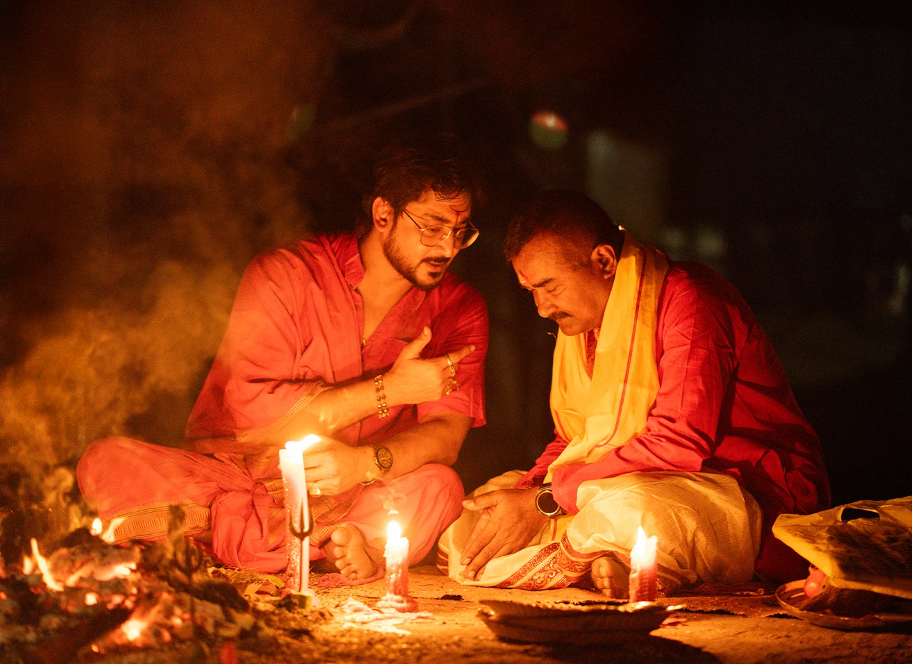 Rudrabhishek Puja being performed at Nabatara Institute with sacred Shiva Abhishek ritual
